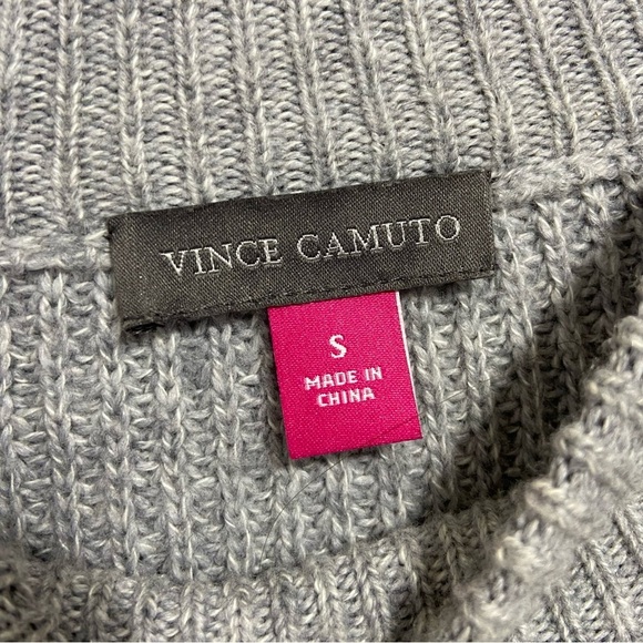 Vince Camuto Gray Sweater Pullover Crew Neck Women's Small Polka Dot Sleeves - Picture 5 of 5